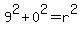 +9%5E2+%2B+0%5E2+=+r%5E2+