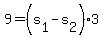 +9+=+%28+s%5B1%5D+-+s%5B2%5D+%29%2A3+