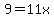 +9+=+11x+