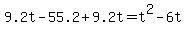 +9.2t+-+55.2+%2B+9.2t+=+t%5E2+-+6t+