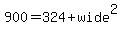 +900=324+%2Bwide%5E2