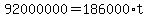 +92000000+=+186000%2At+