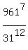 +961%5E7+%2F+31%5E12+