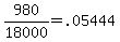 +980%2F18000++=+.05444+