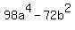 +98a%5E4+-+72b%5E2+