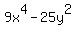 +9x%5E4-25y%5E2+