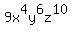 +9x%5E4y%5E6z%5E10+