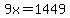 +9x+=+1449+