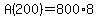 +A%28200%29+=+800%2A8+