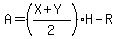 +A=+%28%28X%2BY%29%2F2%29%2AH-R+