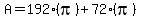 +A=192%28pi%29+%2B+72%28pi%29+