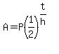 +A=P%281%2F2%29%5E%28t%2Fh%29+