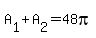 +A%5B1%5D+%2B+A%5B2%5D+=+48pi+