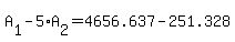 +A%5B1%5D+-+5%2AA%5B2%5D+=+4656.637+-+251.328+
