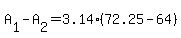 +A%5B1%5D+-+A%5B2%5D+=+3.14%2A%28+72.25+-+64+%29+