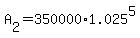 +A%5B2%5D+=+350000%2A1.025%5E5+