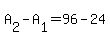 +A%5B2%5D+-+A%5B1%5D+=+96+-+24+