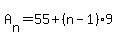 +A%5Bn%5D+=+55+%2B+%28+n-1+%29%2A9+