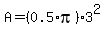 +A+=%280.5%2Api%29%2A3%5E2+