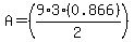 +A+=+%289+%2A+3+%280.866%29%2F2+%29