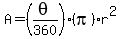 +A+=+%28theta%2F360%29%28pi%29r%5E2+