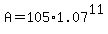 +A+=+105%2A1.07%5E11+