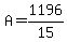 +A+=+1196%2F15+