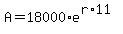+A+=+18000%2Ae%5E%28r%2A11%29+
