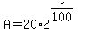 +A+=+20%2A2%5E%28t%2F100%29+