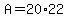 +A+=+20%2A22+