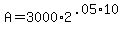 +A+=+3000%2A2%5E%28+.05%2A10+%29+