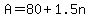+A+=+80+%2B+1.5n+