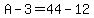 +A+-3=44-12