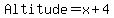 +Altitude+=+x%2B4+