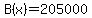 +B%28x%29+=+205000+