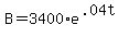 +B+=+3400%2Ae%5E%28.04t%29+