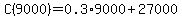 +C%289000%29+=+0.3%2A+9000%2B+27000