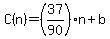 +C%28n%29+=+%2837%2F90%29%2An+%2B+b+