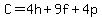 +C=4h%2B9f%2B4p