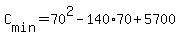 +C%5Bmin%5D+=+70%5E2+-+140%2A70+%2B+5700+
