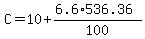 +C+=+10+%2B+%28+6.6%2A536.36+%29+%2F+100+