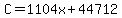 +C+=+1104x++%2B+44712+