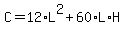 +C+=+12%2AL%5E2+%2B+60%2AL%2AH+