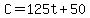 +C+=+125t+%2B+50+