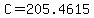 +C+=+205.4615+