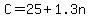 +C+=+25+%2B+1.3n+