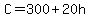 +C+=+300+%2B+20h+