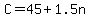 +C+=+45+%2B+1.5n+