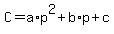 +C+=+a%2Ap%5E2+%2B+b%2Ap+%2B+c+