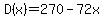 +D%28x%29+=+270+-+72x+